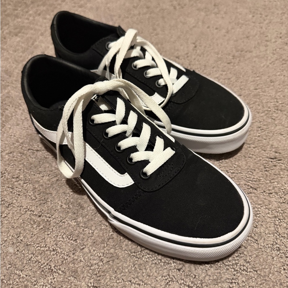 Vans Women’s Black and White Canvas Sneakers
